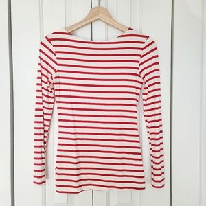 Red Stripe Stretch Shirt S